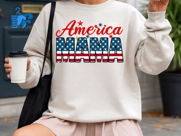 America Mama SVG Patriotic Mom Design