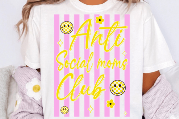 Anti Social Moms Club SVG, Retro Mom PNG