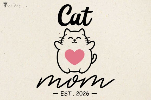 Cat Mom Est 2026 SVG PNG