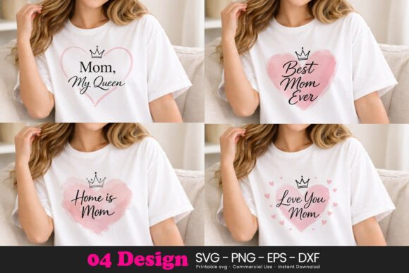 Cute Mom Heart Quotes SVG PNG