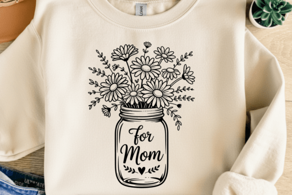 Floral Mom Jar PNG SVG