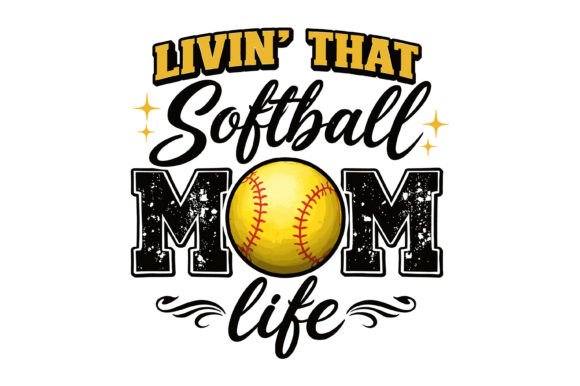 Living That Softball Mom Life Grunge SVG