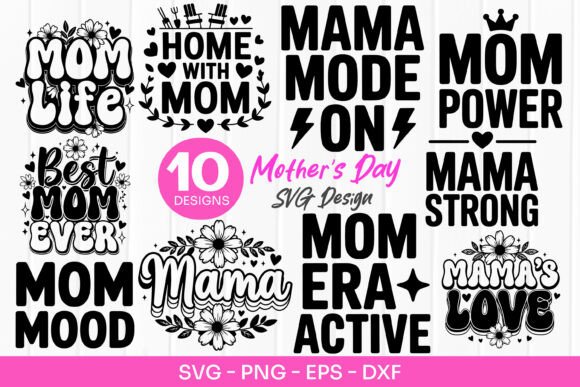 Mama Mode Mom Life Quotes SVG PNG