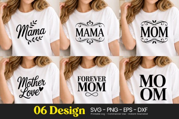 Mama Mom Vintage Frame Quotes SVG PNG