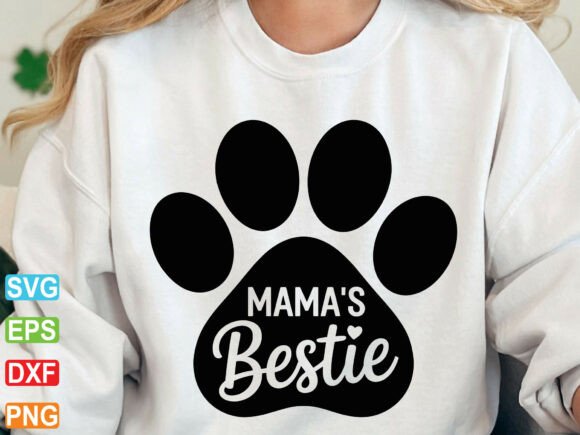 Mama’s Bestie Paw Print SVG, Dog Mom