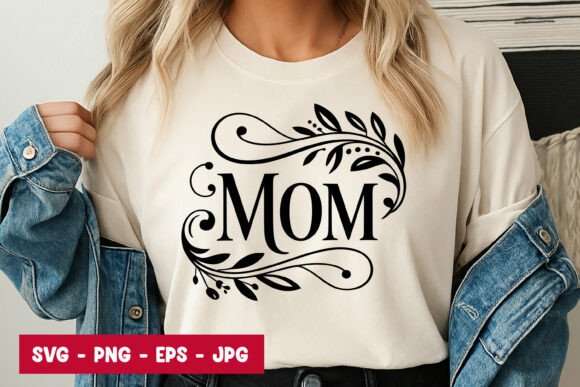 Mom Floral Typography SVG PNG