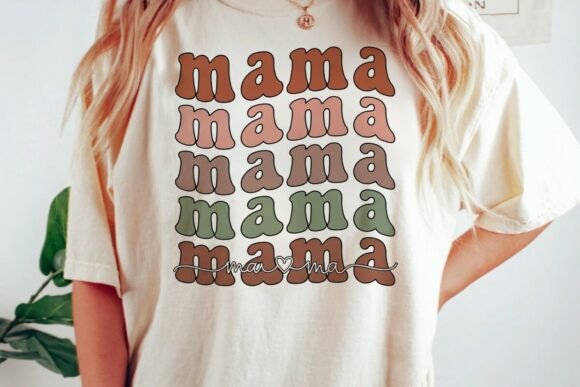 Retro Mama SVG Stacked Mom SVGMama PNG